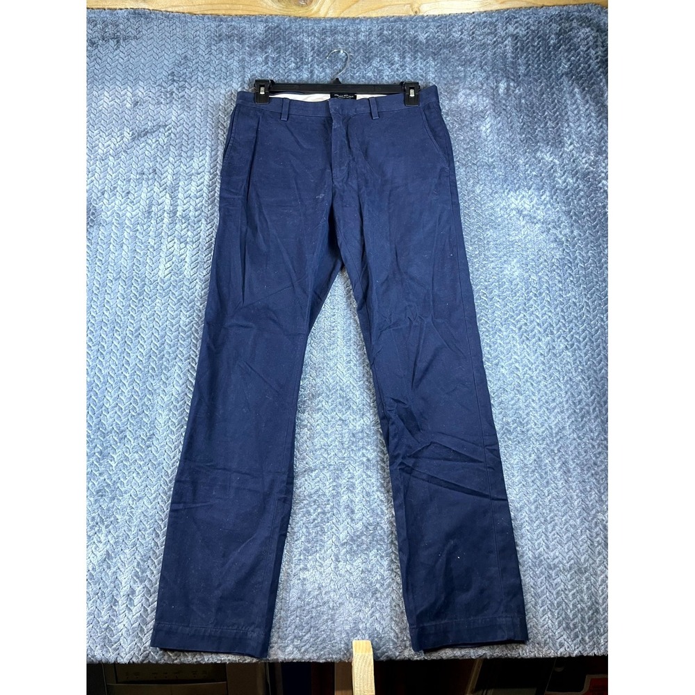 Banana Republic Emerson Chino Pants Mens 31x32 Navy Blue Cotton Straight Leg